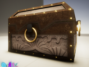 iron strong chest and crane leather chest 3D Модель