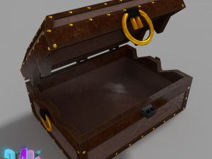 iron strong chest and crane leather chest 3D Модель