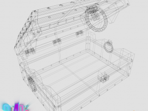 iron strong chest and crane leather chest 3D Модель