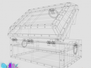 iron strong chest and crane leather chest 3D Модель