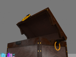 iron strong chest and crane leather chest 3D Модель