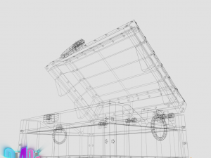 iron strong chest and crane leather chest 3D Модель