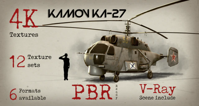 kamov ka-27 3D Model .c4d .max .obj .3ds .fbx .stl .blend 