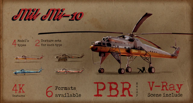 mil mi-10 3D Model .c4d .max .obj .3ds .fbx .stl .blend 