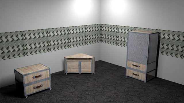 contemporary office furniture 3D Model .c4d .max .obj .3ds .fbx .stl .blend
