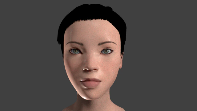 asian female head model 3D Model .c4d .max .obj .3ds .fbx .stl .blend 
