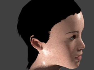 asian female head model Modello 3D
