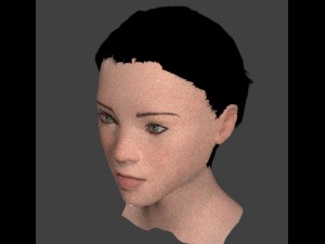 asian female head model Modello 3D