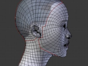 asian female head model Modello 3D