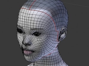 asian female head model Modello 3D
