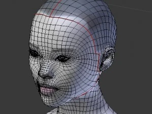 asian female head model 3D Model