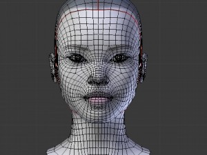 asian female head model Modello 3D