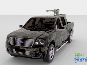 armed ford pick-up truck 3D Model