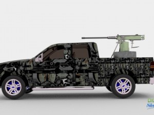 armed ford pick-up truck 3D Model