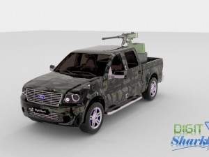 armed ford pick-up truck 3D Model