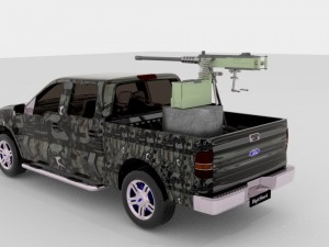 armed ford pick-up truck 3D Model
