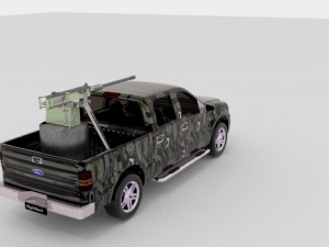 armed ford pick-up truck 3D Model