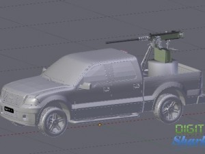 armed ford pick-up truck 3D Model