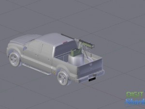 armed ford pick-up truck 3D Model