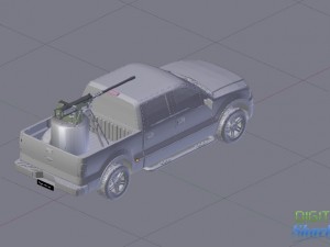 armed ford pick-up truck 3D Model
