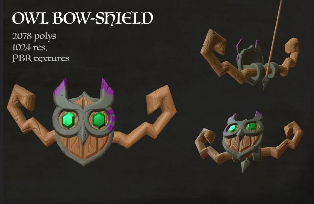 owlbowshield 3D Model .c4d .max .obj .3ds .fbx .stl .blend 