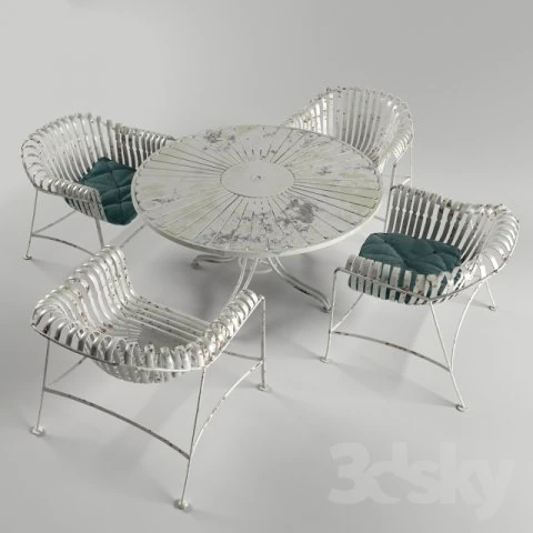 rusty table 3D Model .c4d .max .obj .3ds .fbx .stl .blend 