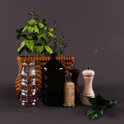 kitchen decor set 3D 모델 .c4d .max .obj .3ds .fbx .stl .blend