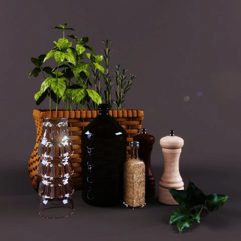 conjunto de decoraci&oacute;n de cocina Modelo 3D .c4d .max .obj .3ds .fbx .stl .blend 