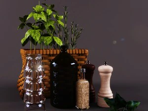 conjunto de decoraci&oacute;n de cocina Modelo 3D