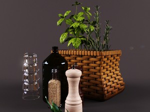 kitchen decor set 3D 모델