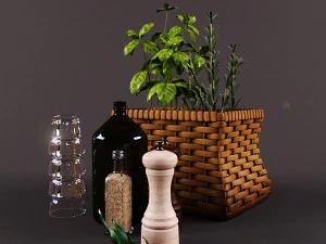 conjunto de decoraci&oacute;n de cocina Modelo 3D