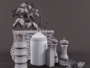 kitchen decor set 3D 모델