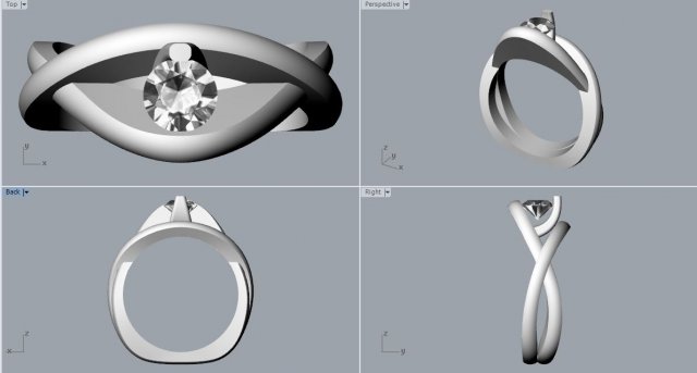 engagement ring 3D Print Model .c4d .max .obj .3ds .fbx .stl .blend