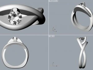订婚戒指 3D 打印模型