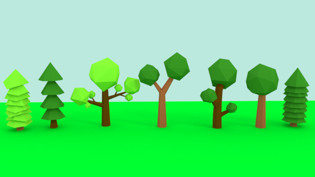 trees low poly 3D Model .c4d .max .obj .3ds .fbx .stl .blend 