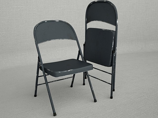 folding chair 3D Model .c4d .max .obj .3ds .fbx .stl .blend 
