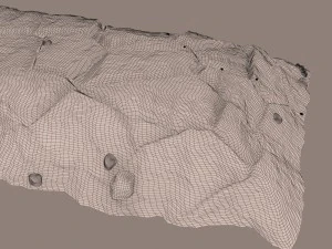dirt grave with wood cross and shovel 3D Model