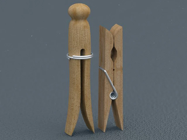 wooden clothes pins 3D Model .c4d .max .obj .3ds .fbx .stl .blend 