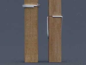 wooden clothes pins 3D Model