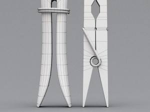 wooden clothes pins Model 3D