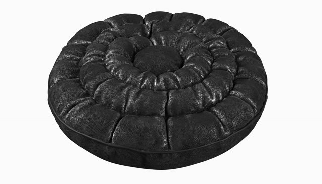 ruffled round pillow Model 3D .c4d .max .obj .3ds .fbx .stl .blend