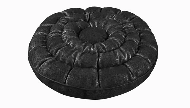 ruffled round pillow 3D Model .c4d .max .obj .3ds .fbx .stl .blend 