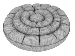 ruffled round pillow Model 3D