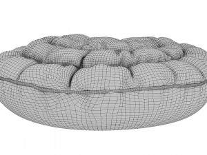 ruffled round pillow Model 3D