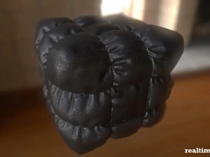 tufted pouf ottoman 3D Model