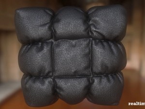 tufted pouf ottoman Modelo 3D