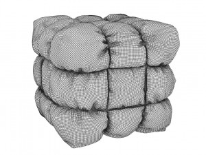 tufted pouf ottoman Modelo 3D