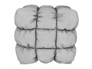 tufted pouf ottoman Modelo 3D