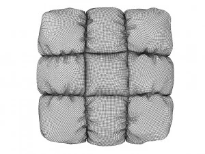 tufted pouf ottoman 3D Model