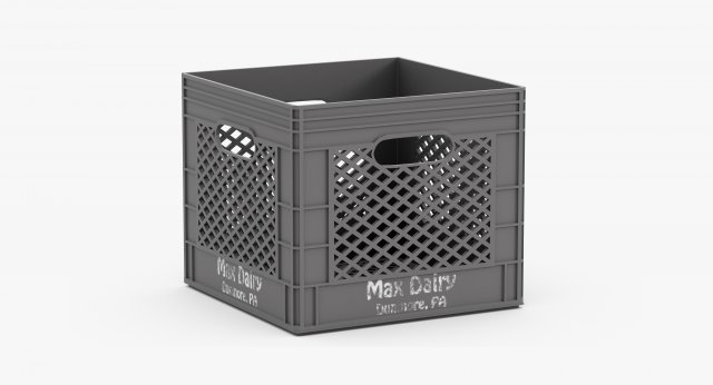 plastic milk crate 3D Model .c4d .max .obj .3ds .fbx .stl .blend 